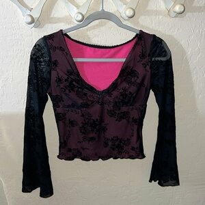 SHEIN floral lace long sleeve top